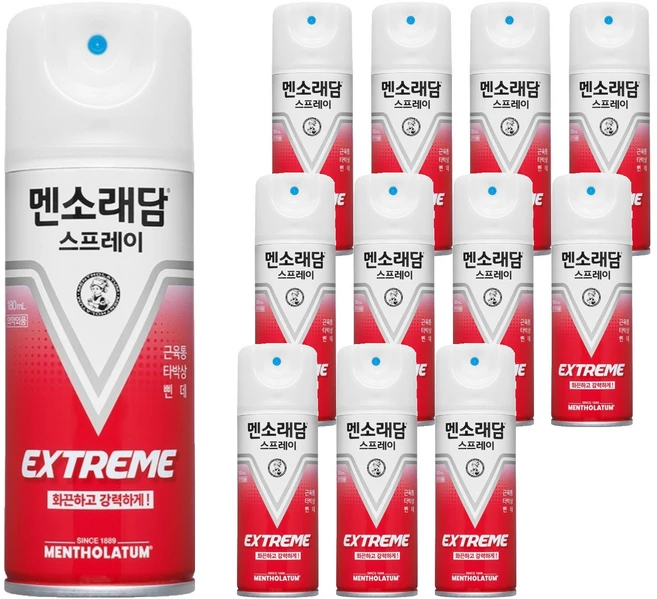 멘소래담 익스트림 핫 스프레이파스 에스 180ml, 1개입, 12개 - 쿠팡