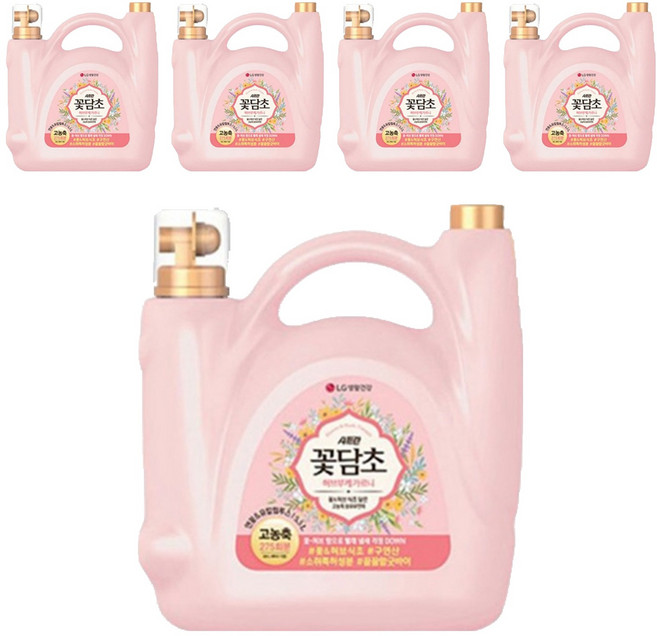 샤프란꽃담초 허브부케가르니 섬유유연제 연꽃 앤 유칼립투스 본품, 5.5L, 5개