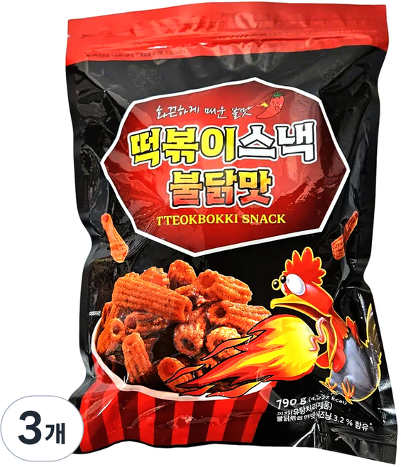 辣炒年糕餅乾 香辣雞肉風味, 3包, 790g