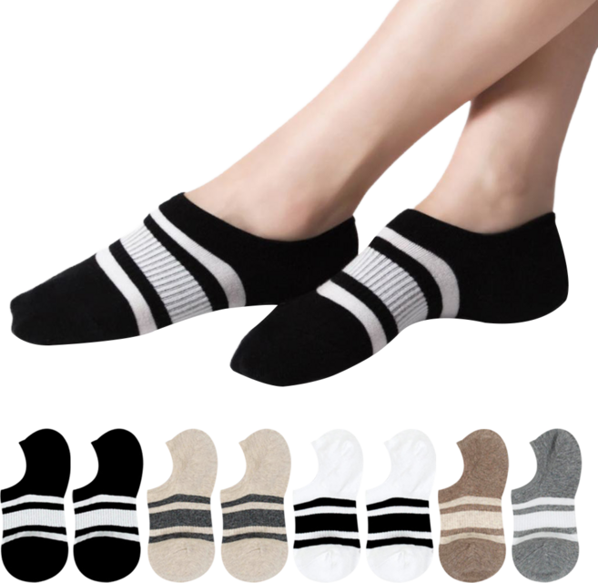 Si Ner socks 男用 前後加強 中心條紋 直角隱形襪 8雙組