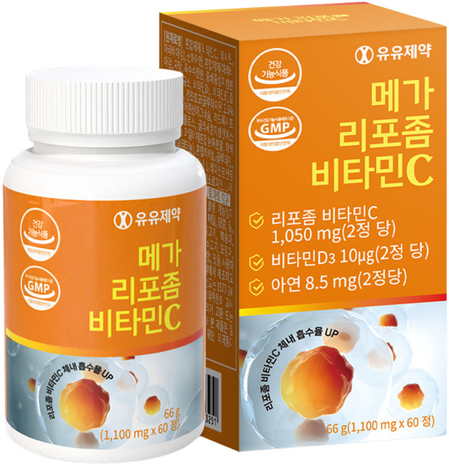 유유제약 메가 리포좀 비타민C 66g, 1개, 60정