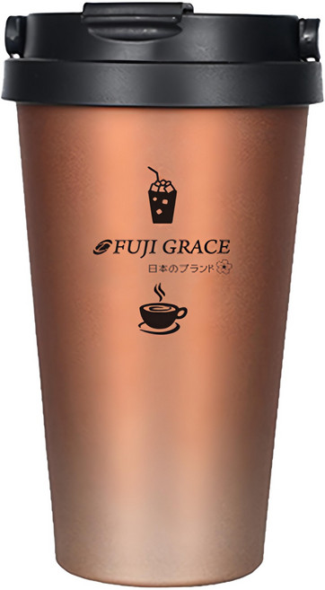 FUJI-GRACE 富士雅麗 304不鏽鋼雙效咖啡杯, 咖啡漸層, 500ml, 1個