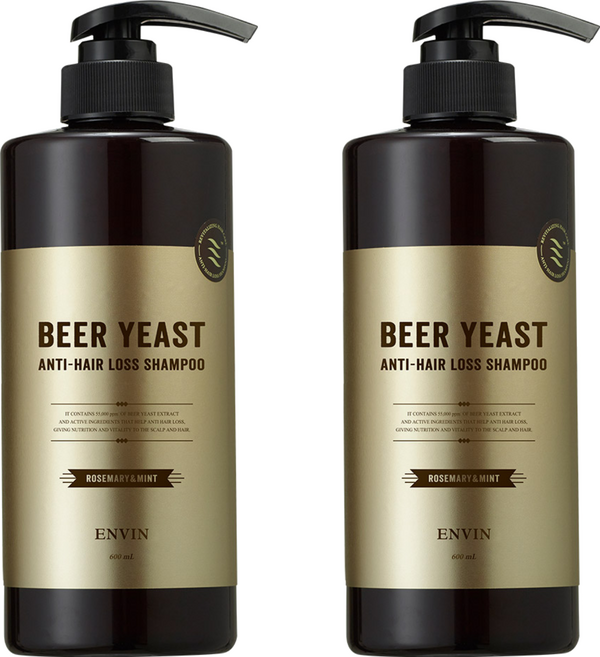 ENVIN 弱酸性啤酒酵母去屑洗髮精 Rosemary&Mint, 600ml, 2瓶