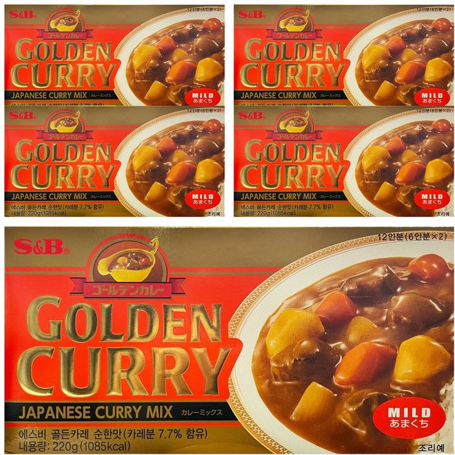 에스앤비 골든카레 순한맛, 220g, 5개