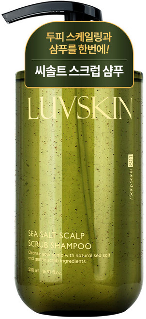 루브스킨 씨솔트 스칼프 스크럽 샴푸 그린 플로럴향, 500ml, 1개