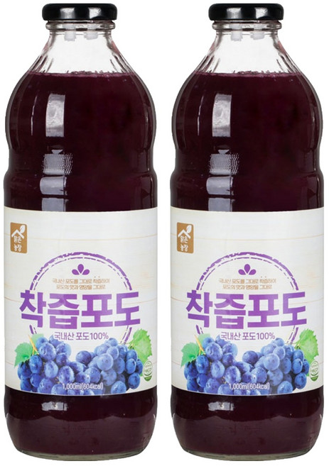 맑은농장 착즙 포도, 1L, 2개