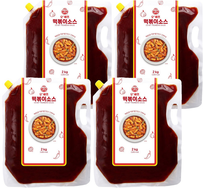 오뚜기 오쉐프 떡볶이소스, 2kg, 4개