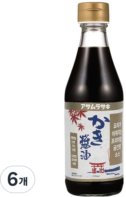 아사무라사키 프리미엄 굴간장 소스, 6개, 300ml