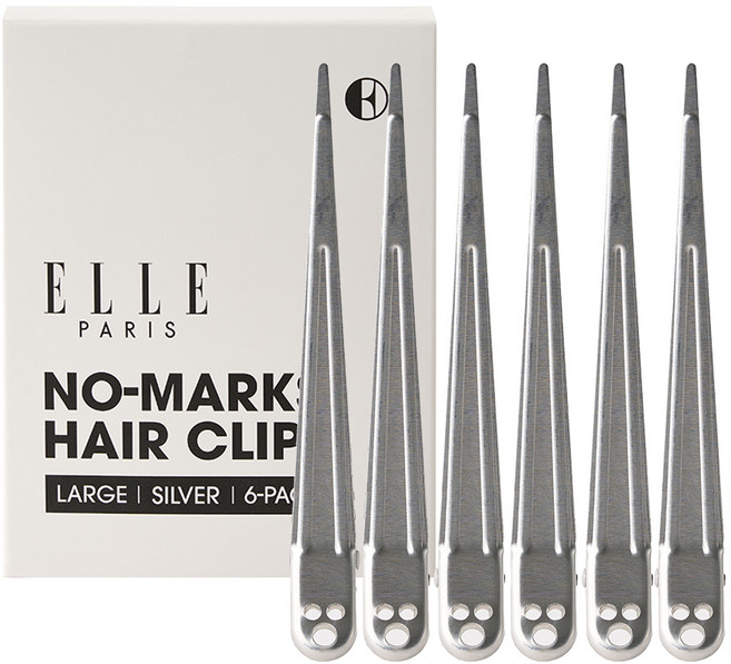 ELLE PARIS 자국없는 집게핀 대, 6개, 실버