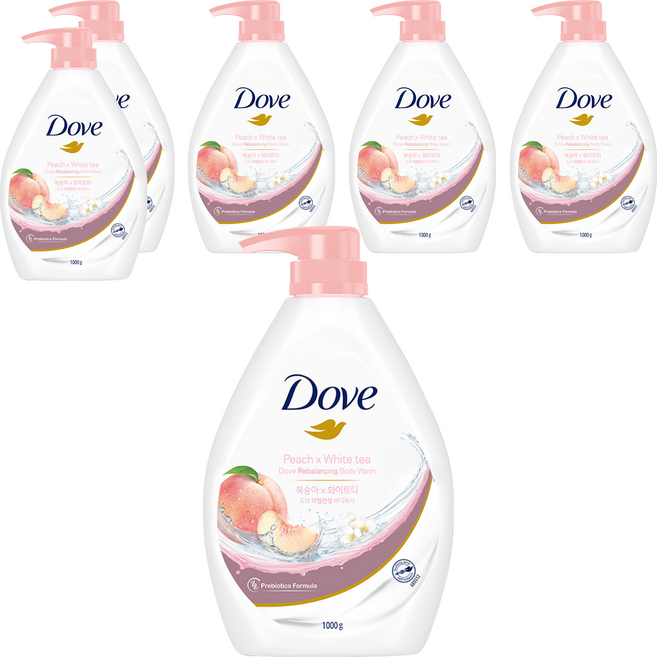 Dove 多芬 桃悅水透滋養柔膚沐浴露, 1kg, 6瓶