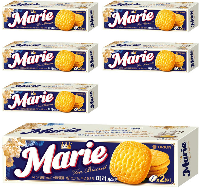 오리온 마리 비스킷, 74g, 6개