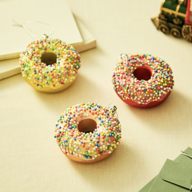 크리스마스 오너먼트 트리장식 3D 토이, 도넛, 3개