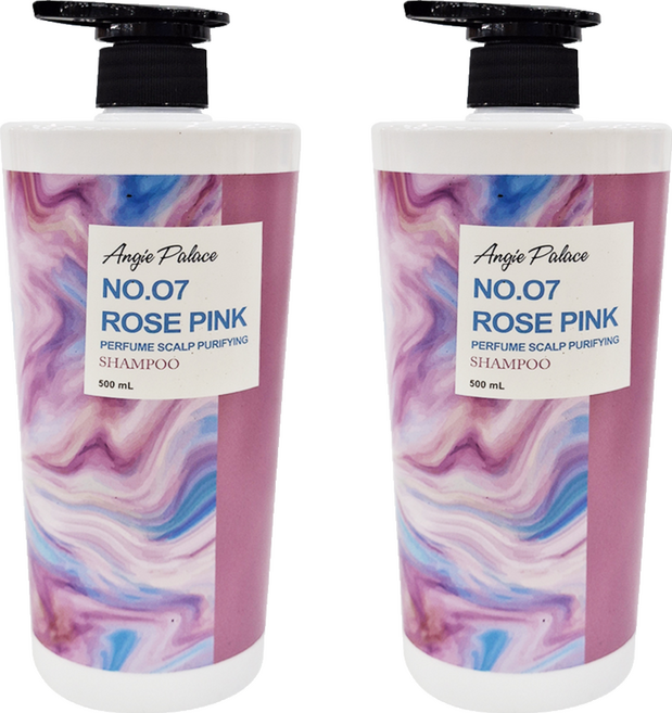Angie Palace 安婕絲 NO.07 粉紅玫瑰香水頭皮淨化洗髮精 無矽靈, 500ml, 2瓶