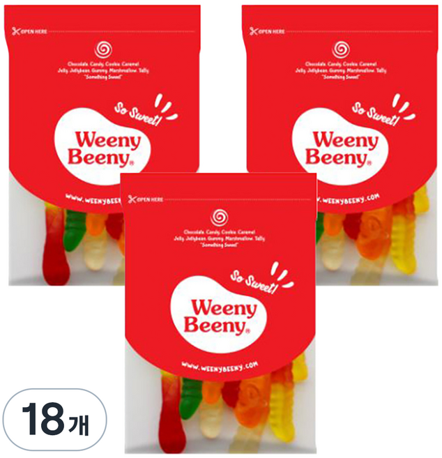 위니비니 미니웜즈 구미, 50g, 18개