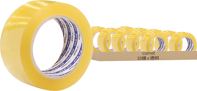 comet 透明膠帶 48mm x 80m, 透明, 10個