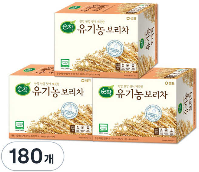 순작 유기농 보리차, 10g, 30개입, 6개