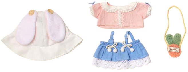 디스톤유니버스 나야나야 럭셔리컬렉션 코튼캔디 솜인형 옷 세트, 혼합색상, 1세트