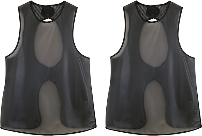 메오 TPU 조끼형 심플 방수 앞치마 숏, 블랙, 2개