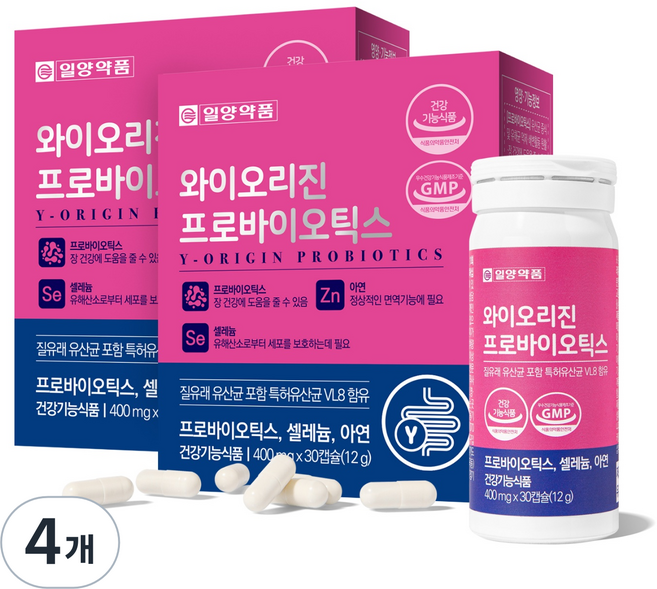 IL-YANG 一洋藥品 Y-ORIGIN益生菌膠囊, 30顆, 4罐