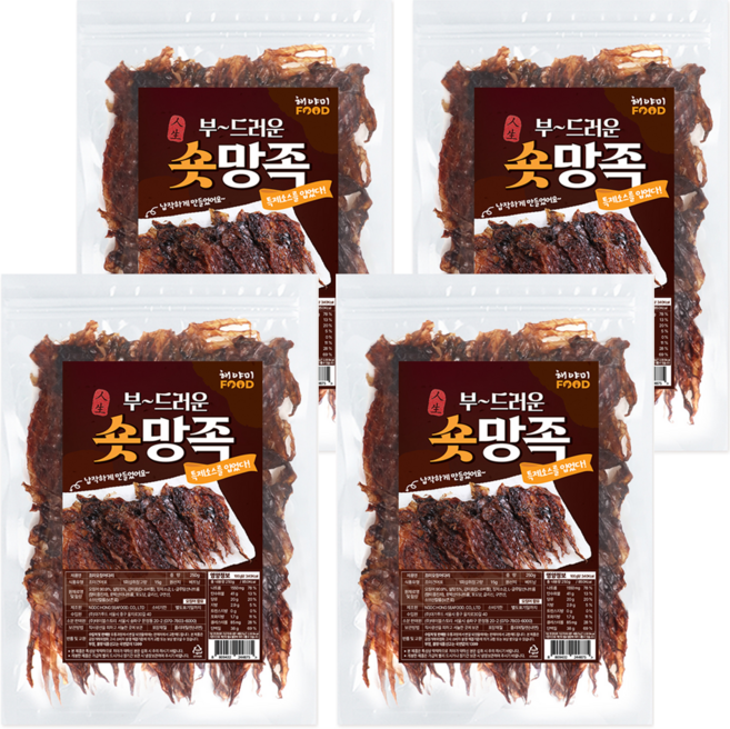 해야미 부드러운 납작 숏망족, 4개, 250g