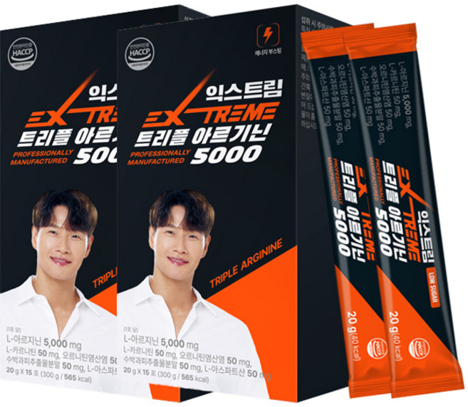 익스트림 트리플 아르기닌 5000, 300g, 2개