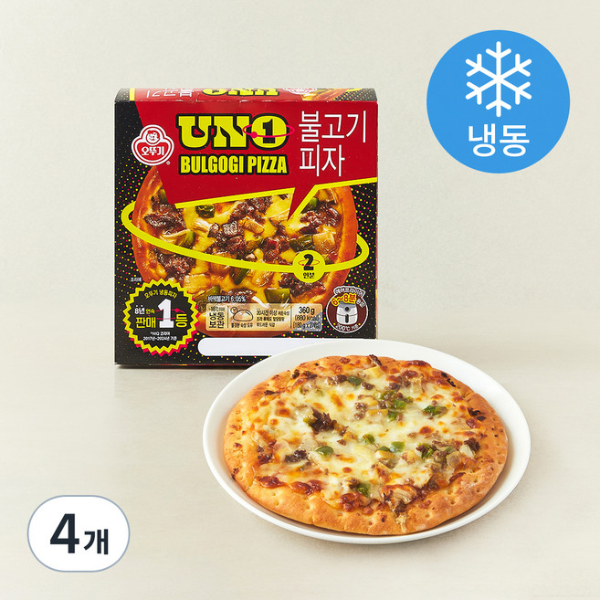 오뚜기 UNO 불고기 피자 (냉동), 180g, 2개입, 4개