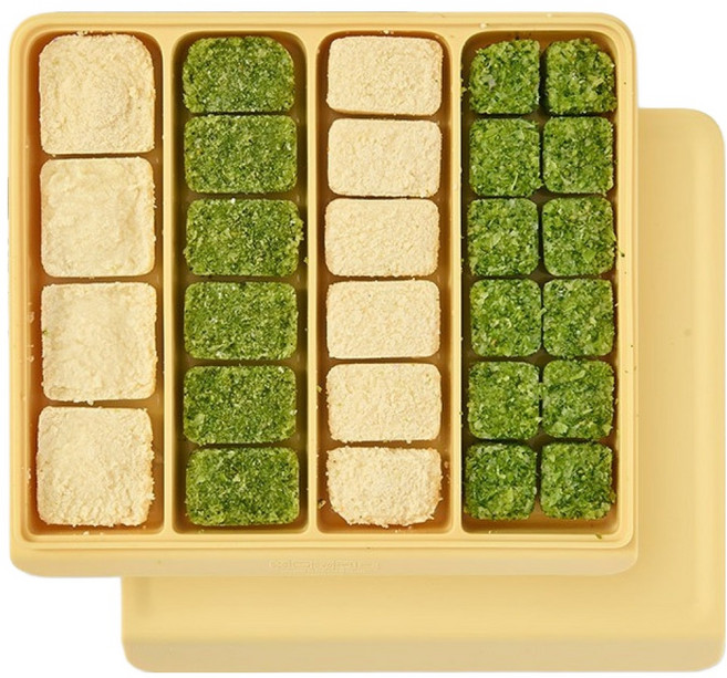 퍼기 이중 밀폐 큐브 다담아 보관용기, 780ml, 버터옐로우, 1개