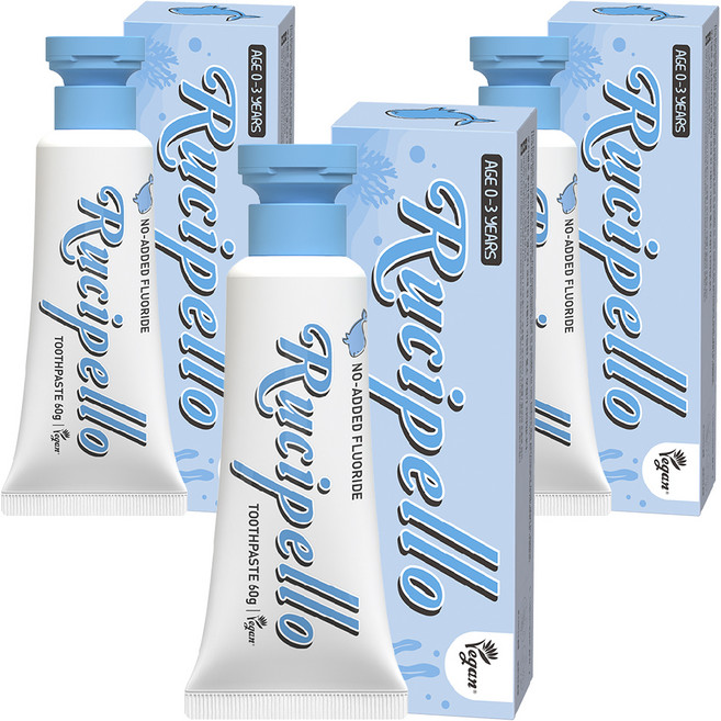 루치펠로 후이후이 유아 무불소 치약, 60g, 3개입, 1개