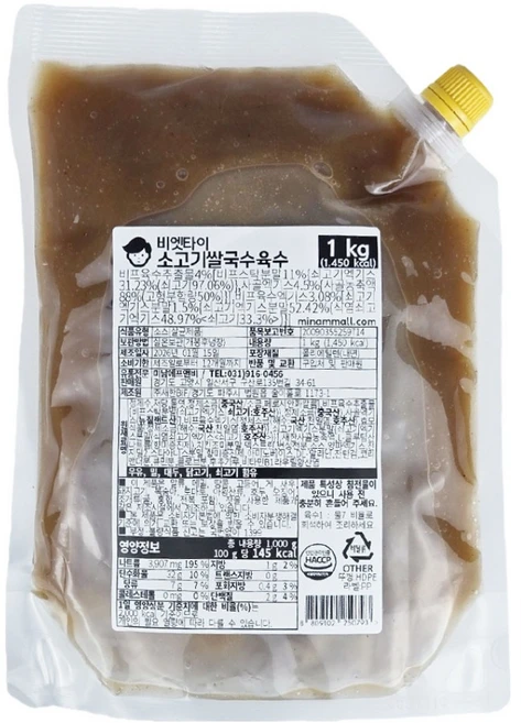 비엣타이 소고기쌀국수 육수, 1개, 1kg - 쿠팡