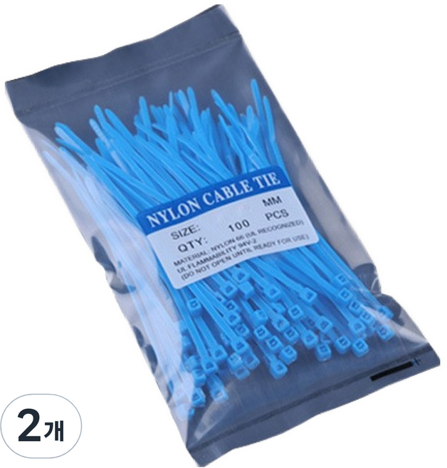 컬러 다용도 고강도 케이블타이 100p TCT-150, 블루, 2개
