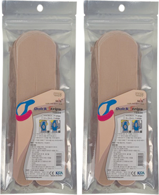 나사라 퀵스트립 키네시올로지 무릎 테이프 베이지 8개입, 2개