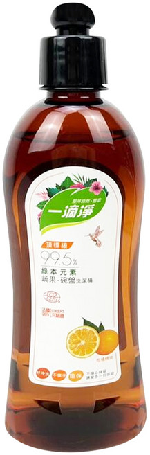 一滴淨 蘆薈多酚食品用洗潔精 柑橘精油, 450g, 1瓶