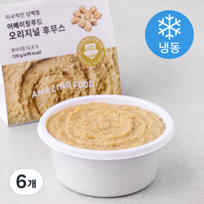 어메이징푸드 오리지널 후무스 (냉동), 120g, 6개