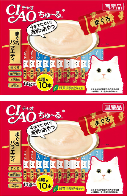 이나바 고양이 챠오츄르 버라이어티 간식, 참치, 560g, 2개