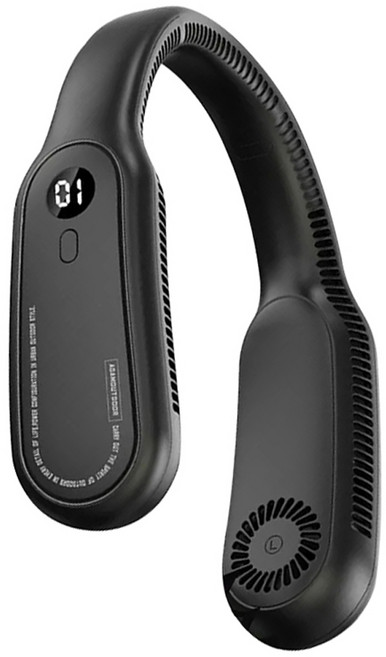 ADAMOUTDOOR 掛脖風扇 360°強力送風 雙驅大風口 無葉設計, ADFN-NF300, 黑色