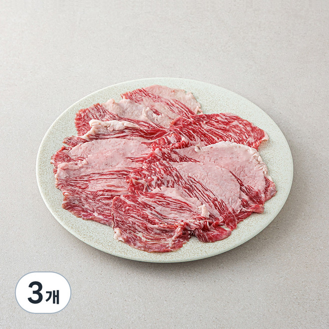 우미학 한우 1등급 차돌박이 구이용 (냉장), 200g, 3개