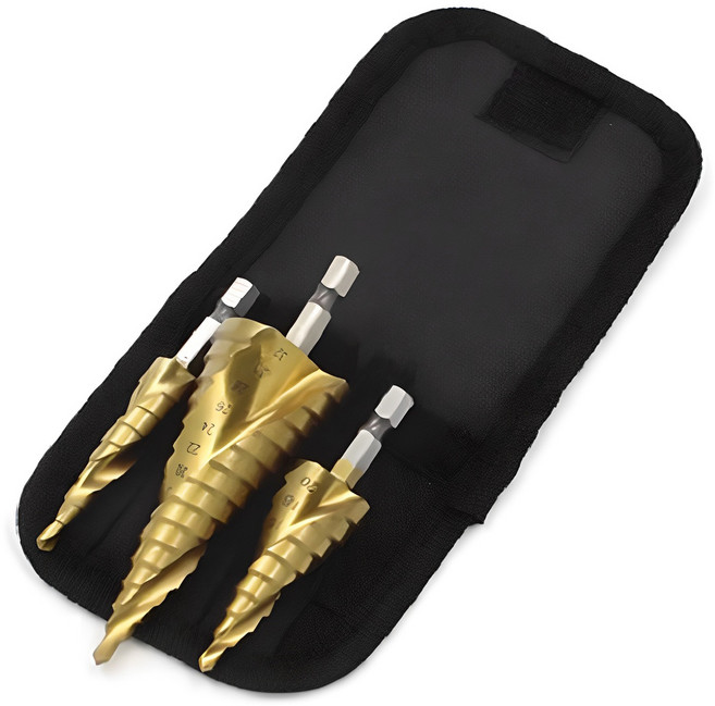 스탠맨 육각핸들 HSS 트위스트 스텝 드릴 3종 세트, 1세트