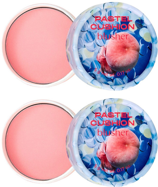 [비건라이프] 더페이스샵 파스텔 쿠션 블러셔 5g, 04 콜드 핫핑크, 2개