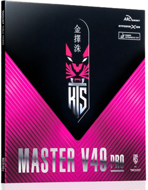 티마운트 마스터 V49 프로 탁구러버, 블랙, 1개