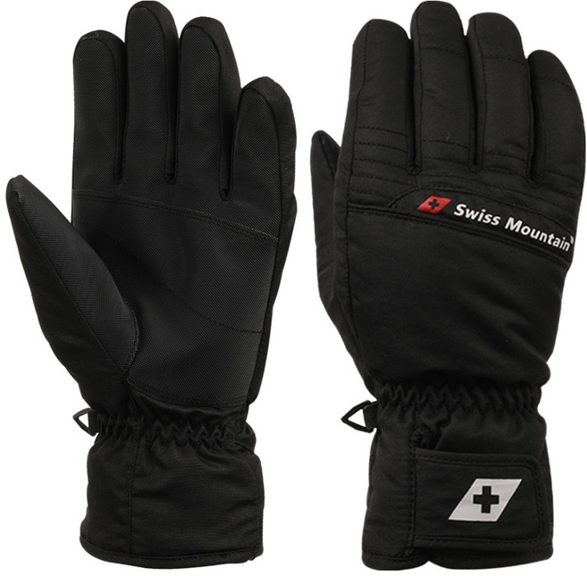 스위스마운틴 남성용 스키장갑 BC910, 블랙, 1개