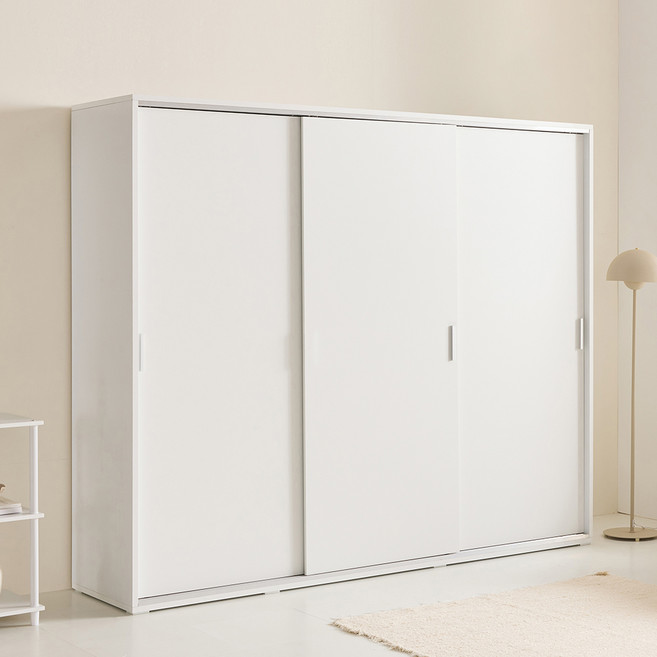 데코파인 리즈 슬라이딩 옷장 2400 방문설치, 화이트