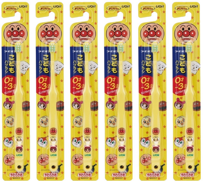 LION 獅王 麵包超人兒童牙刷, 顏色隨機, 1入, 6支