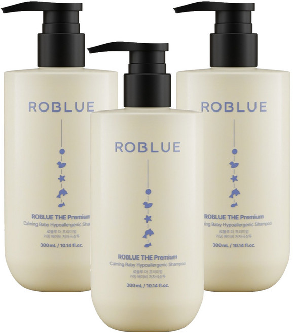 로블루 더 프리미엄 카밍 베이비 저자극 샴푸, 3개, 300ml