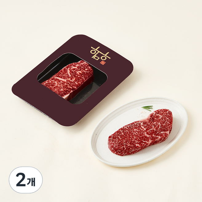 우미우 한우 채끝 1++등급 (7) 구이용 (냉장), 200g, 2개