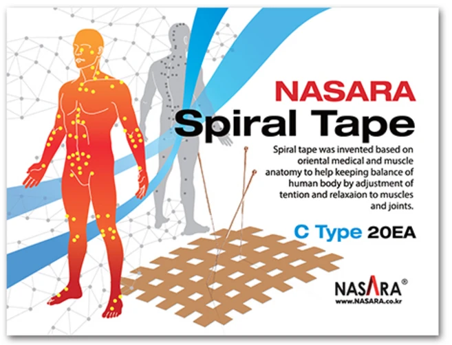나사라 스파이럴 스포츠 테이프 C type 2p x 20개, 1세트 - 쿠팡
