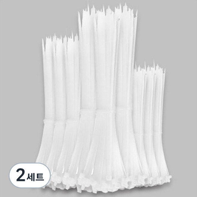 엔더 플렉시블 케이블 타이 대 200p + 중 200p + 소 200p 세트, 2세트, 화이트