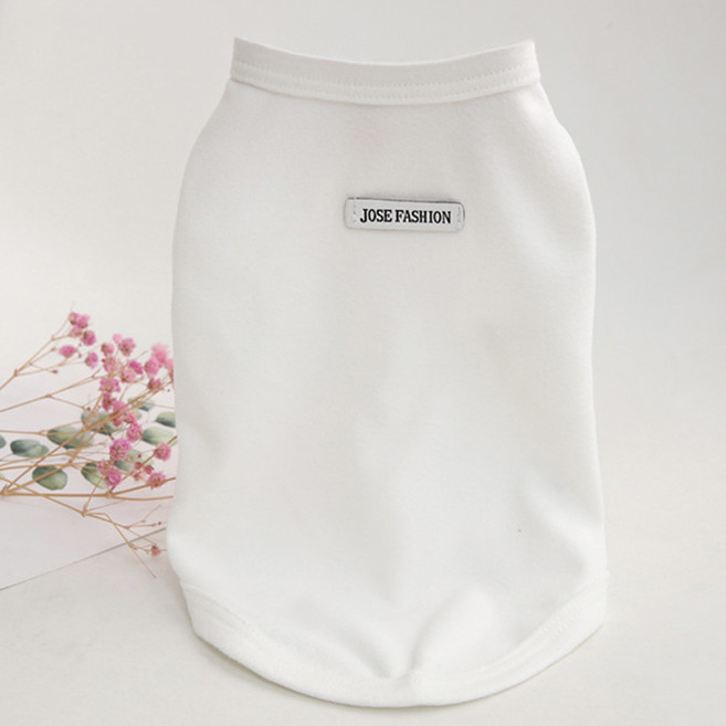 반려동물 심플 티셔츠, 화이트, 1개