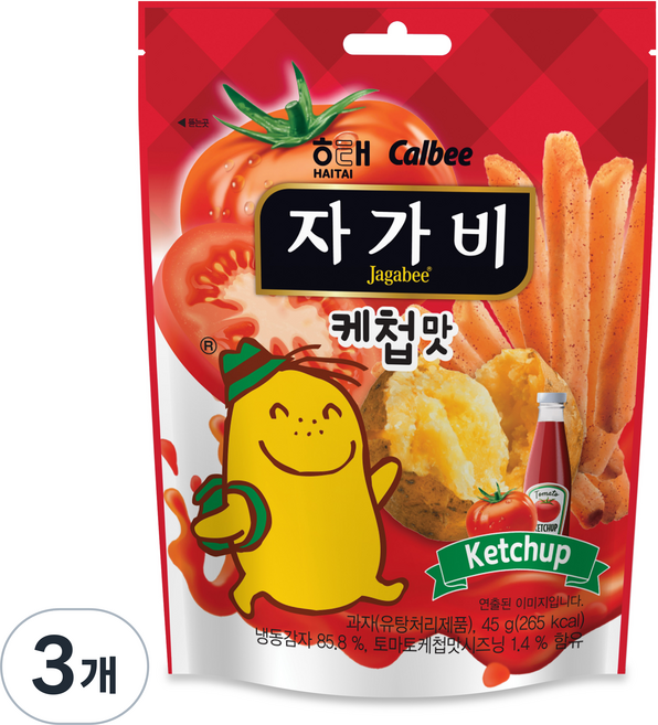 자가비 해태제과 케첩맛, 45g, 3개