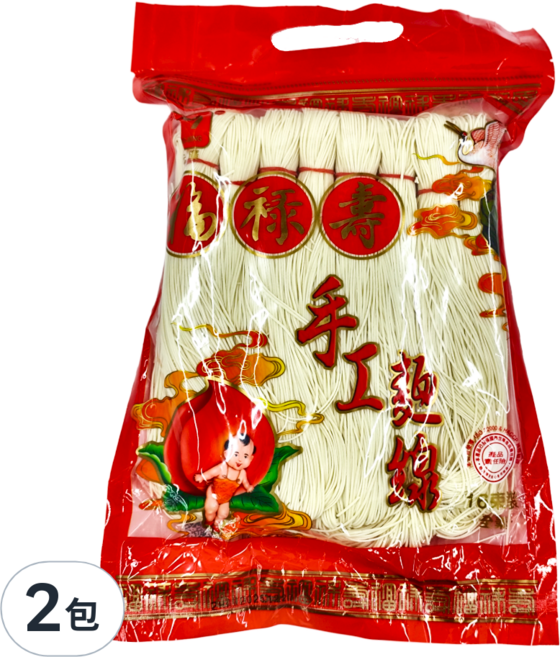 宏廣 福祿壽台灣手工麵線 16束, 2包, 1.2kg