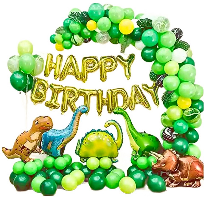 生活King 主題氣球套餐組 派對氣球 生日佈置, 恐龍 多色, 1組